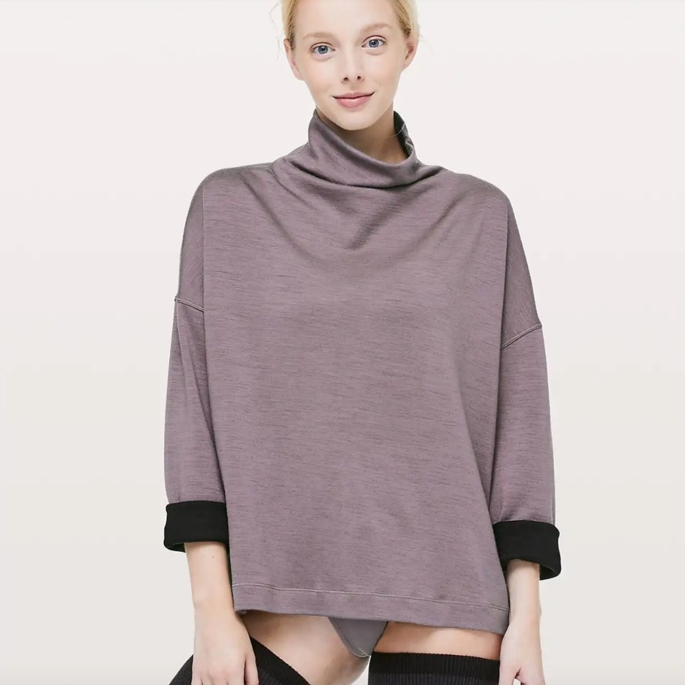 Lululemon Principal Dancer Funnel Neck Sweater, 2, Taupe